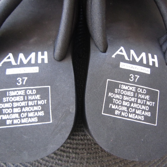 AMH Pink Bow Wedge Flip Flops NWT 7 - Picture 3 of 10